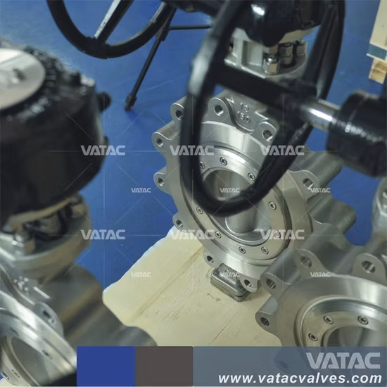 Промышленный дроссельный клапан ВЧ из бронзы, литой нержавеющей стали или железа с проушинами, пластиной и фланцем для управления с пневмоприводом